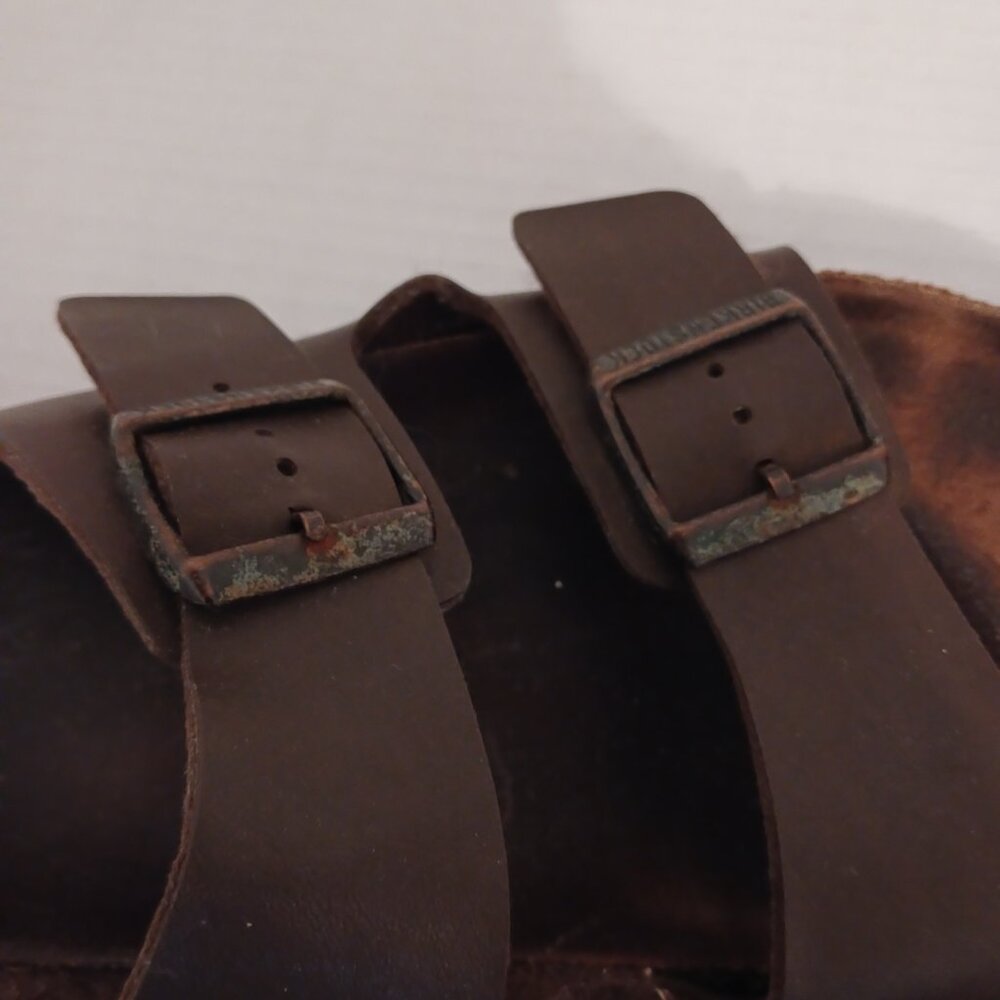 Birkenstock Double Strap Sandals Brown 11-11.5 in Long - Picture 10 of 13